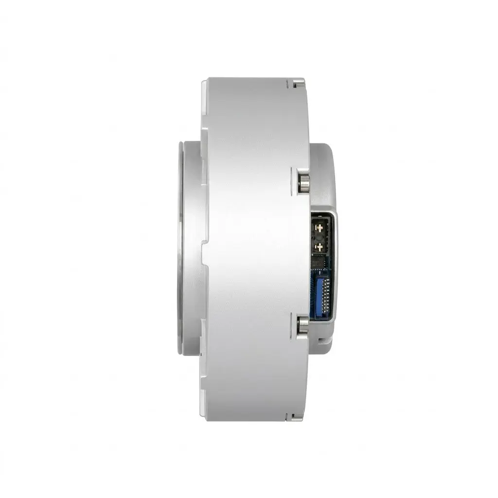 Unitree Go2 motor – connector side view with power and communication terminals visible Unitree Go2 motor side view showing quick-connect power and signal connector terminals used across body, thigh and calf motor versions